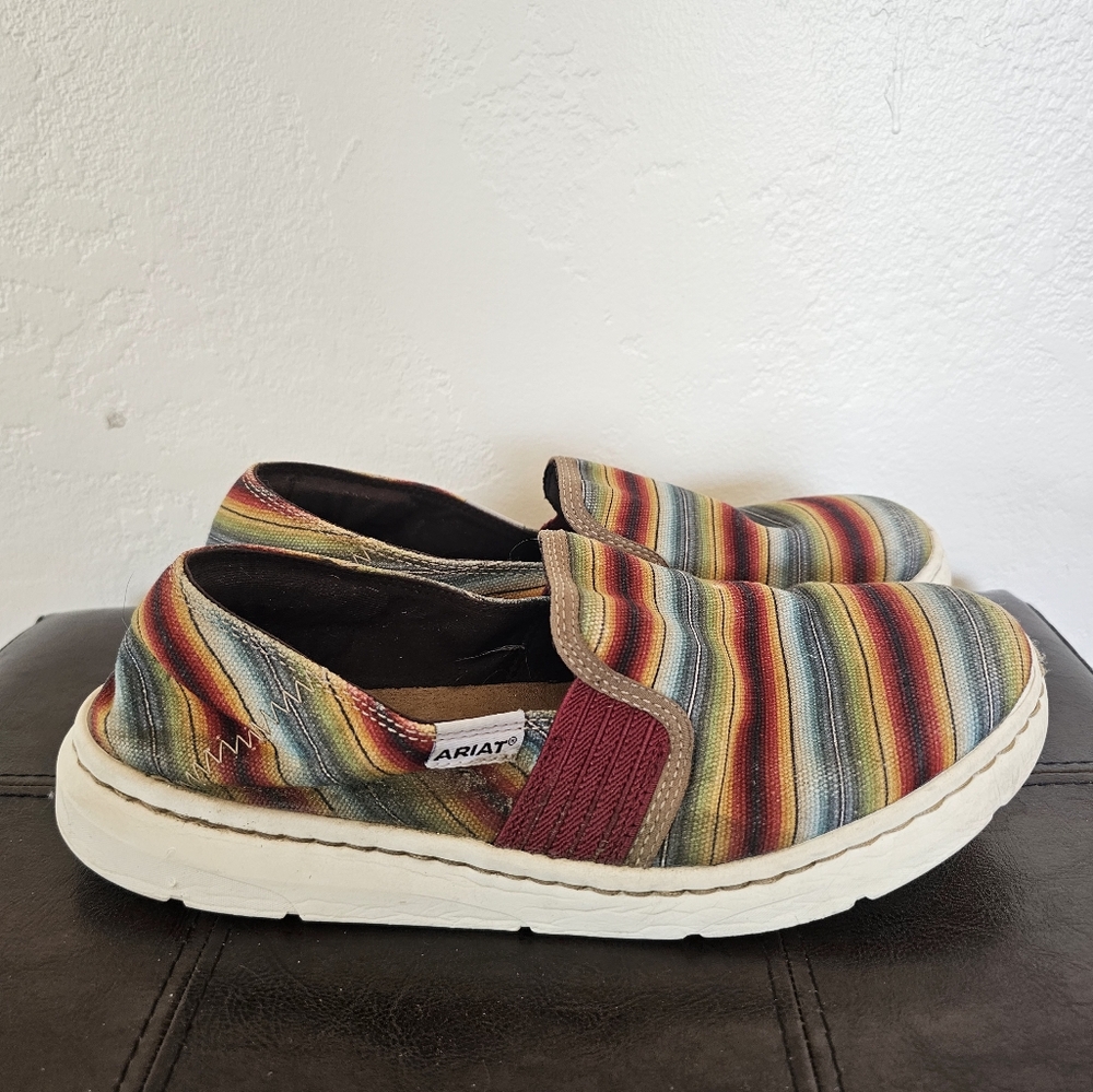 Ariat Multicolor Striped Comfy Slip-On Mocassins Flats Smart Casual Shoes Sz 10B